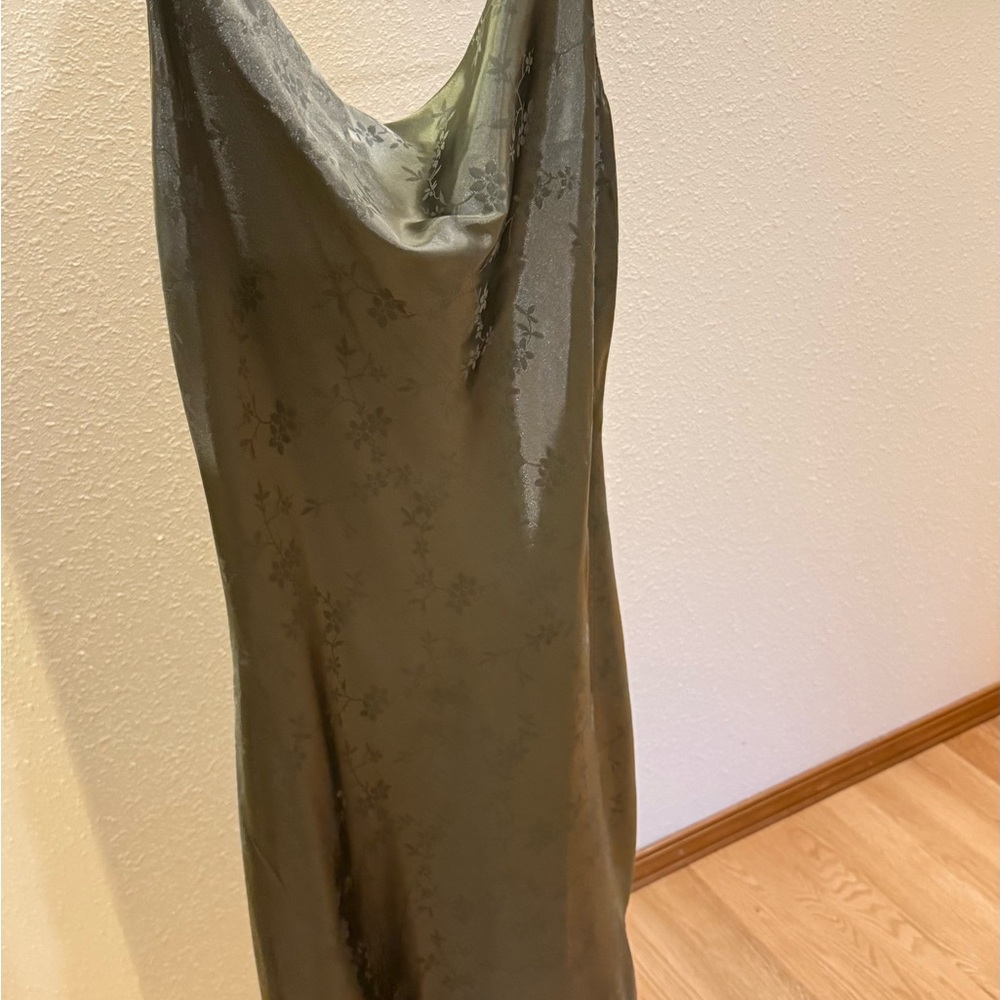 NEW Nordstrom Cowl Neck Floral Satin Midi Dress